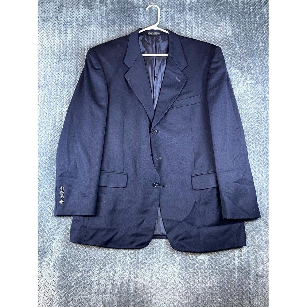 Albert Nipon Blazer Jacket Men 42 Navy Blue Single Breasted Formal Business Wear